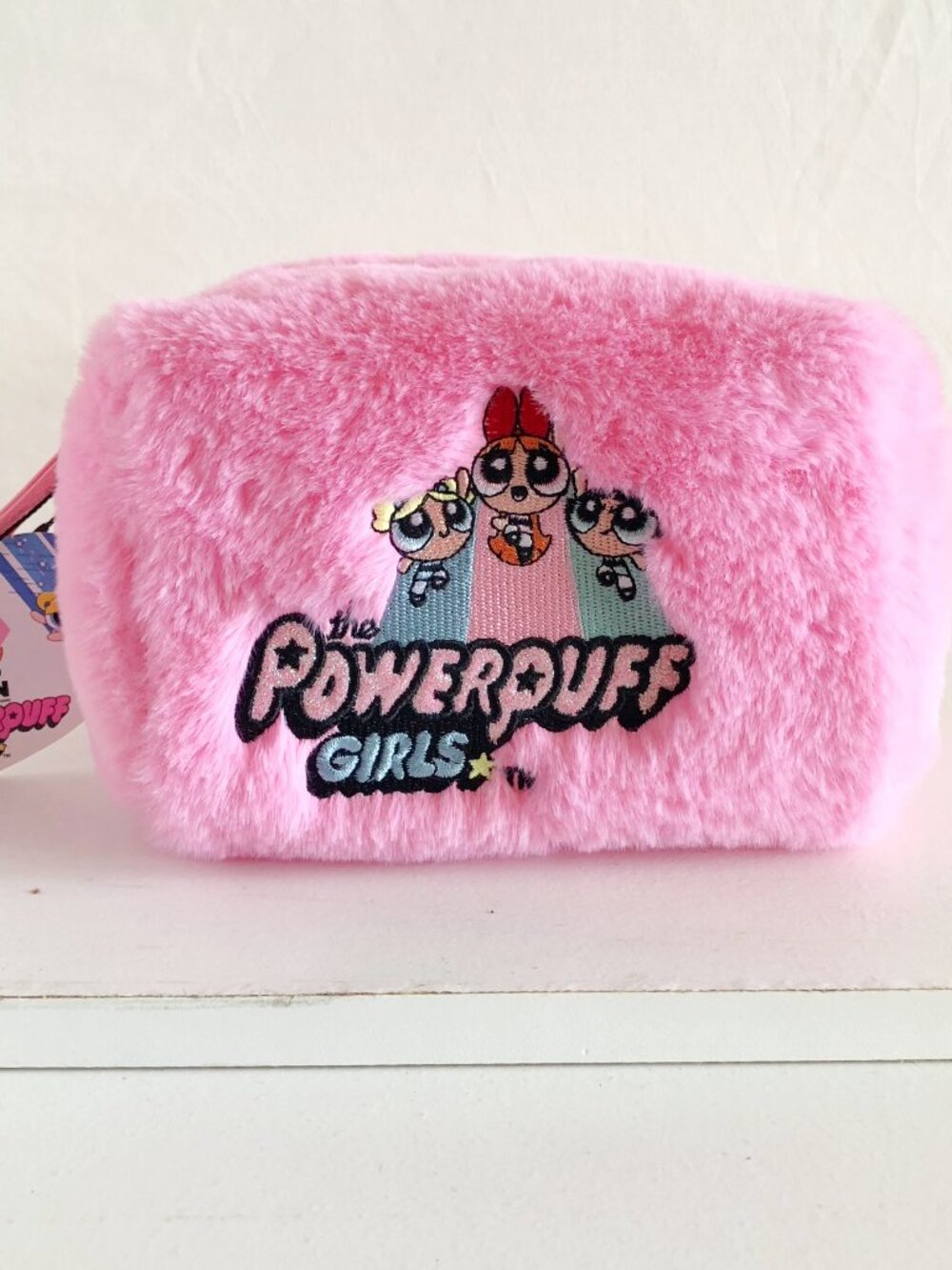 Cartoon Network Powerpuff Girls Pink Faux Fur Make Up Bag